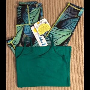 Tutu Blue Legging And V Neck Set